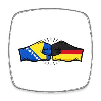 Allemagne Bosnie - Magnet carré - blanc - Devant