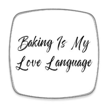 La pâtisserie est mon langage de l’amour - Magnet carré - blanc - Devant
