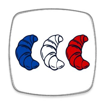 Land Frankreich Croissants - Viereckiger Kühlschrankmagnet - Weiß - Vorne