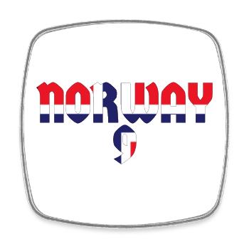 Lettrage norvégien – Design moderne norvégien - Magnet carré - blanc - Devant