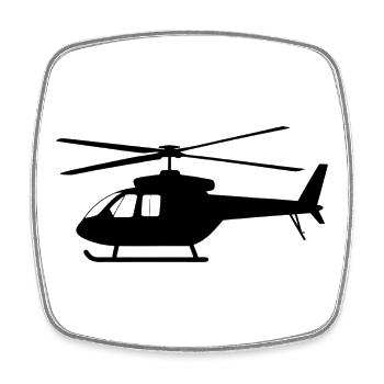 Hélicoptère - Magnet carré - blanc - Devant
