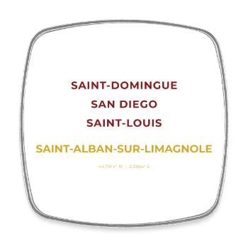 Saint-Alban-sur-Limagnole Lozère - San Diego - Magnet carré - blanc - Devant