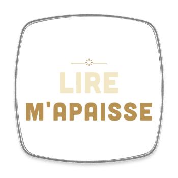 Lire M'Apaise - Cadeau Lecteur - Magnet carré - blanc - Devant