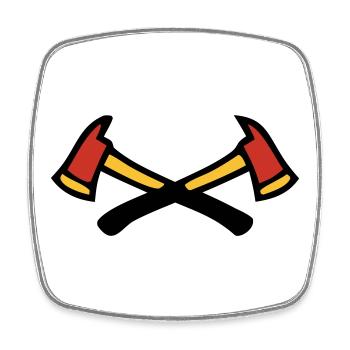 Logo des pompiers croisés - Magnet carré - blanc - Devant