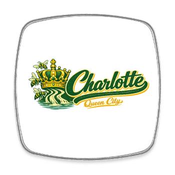Design rétro vintage de Charlotte Queen City - Magnet carré - blanc - Devant
