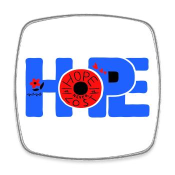Hope Hoffnung - Square fridge magnet - white - Front