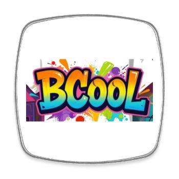 BCOOL Graffiti Éclaboussures Néon - Magnet carré - blanc - Devant
