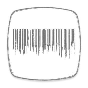 Code-barres - Gris - Magnet carré - blanc - Devant