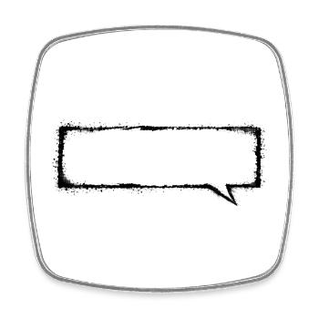 Sprechblase_Grunge_Banner - Square fridge magnet - white - Front