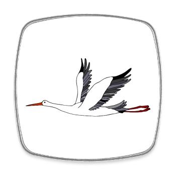 Cigogne - Magnet carré - blanc - Devant