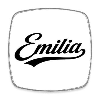 Nom d’Emilia Premier Dernier Don de la famille - Magnet carré - blanc - Devant