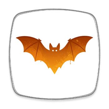 Bat Orange Halloween Costume Spooky - Square fridge magnet - white - Front