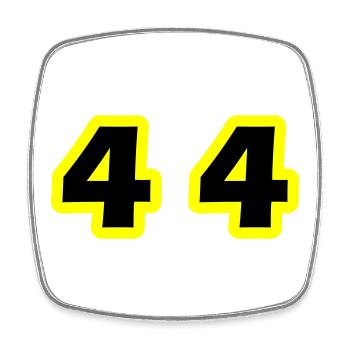44 Number Symbol - Square fridge magnet - white - Front