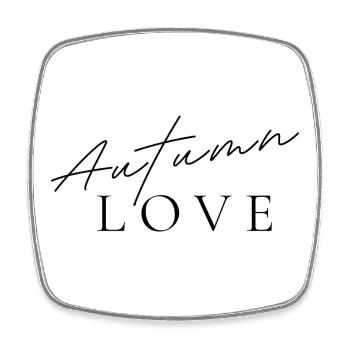 Autumn Love | Schlichtes Herbst Shirt - Viereckiger Kühlschrankmagnet - Weiß - Vorne