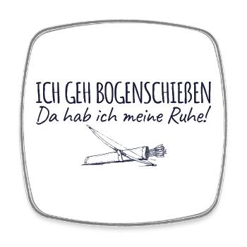 Bogenschießen Da hab ich meine Ruhe - Bogensport - Viereckiger Kühlschrankmagnet - Weiß - Vorne