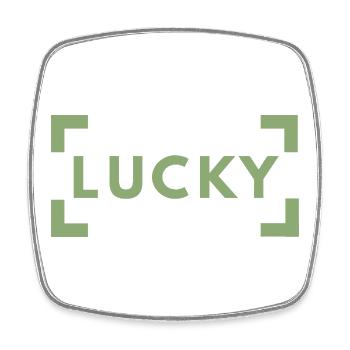 Lucky Typography Green Minimalist - Magnet carré - blanc - Devant