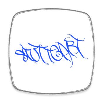 Stuttgart Graffiti Style T-Shirt - Viereckiger Kühlschrankmagnet - Weiß - Vorne
