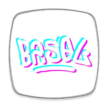 Basel Day Graffiti - Square fridge magnet - white - Front