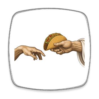 Taco – Die Kreation (Lustiger Taco) - Viereckiger Kühlschrankmagnet - Weiß - Vorne
