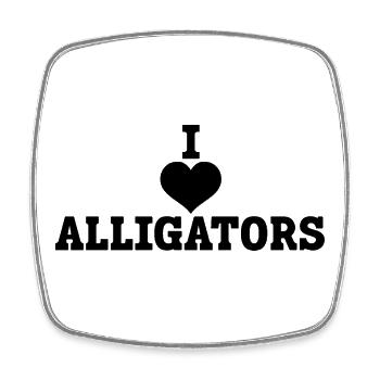 I Love Alligators – Alligator Fan - Square fridge magnet - white - Front