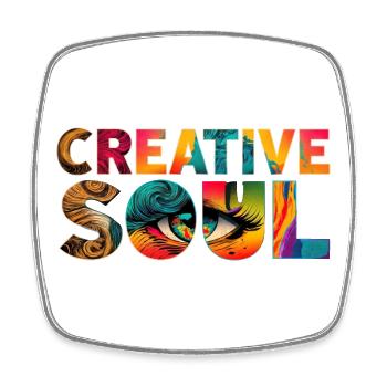 Creative Soul Bunt Künstler Spruch - Viereckiger Kühlschrankmagnet - Weiß - Vorne