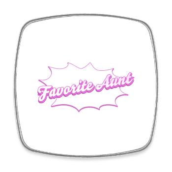 Schriftzug Favorite Aunt für die Lieblingstante - Viereckiger Kühlschrankmagnet - Weiß - Vorne