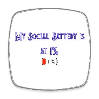 My_Social_Battery_is_at_1- - Viereckiger Kühlschrankmagnet - Weiß - Vorne
