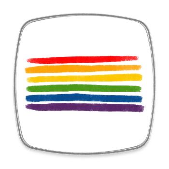 Regenbogenstreifen LGBTQIA+- - Viereckiger Kühlschrankmagnet - Weiß - Vorne