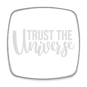 Trust The Universe Spirituell Universum Zitat Logo - Viereckiger Kühlschrankmagnet - Weiß - Vorne