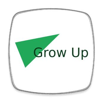 Grow Up  - Viereckiger Kühlschrankmagnet - Weiß - Vorne