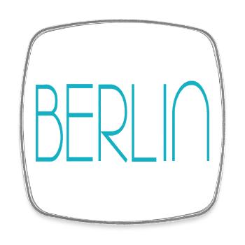 Berlin - Viereckiger Kühlschrankmagnet - Weiß - Vorne