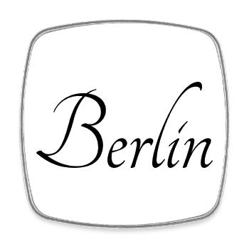 Berlin - Viereckiger Kühlschrankmagnet - Weiß - Vorne