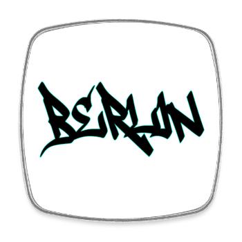Berlin Grafitti - Viereckiger Kühlschrankmagnet - Weiß - Vorne