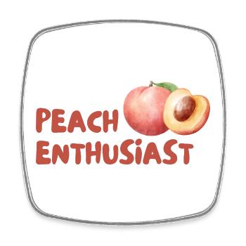 Peach Enthusiast Design - Square fridge magnet - white - Front