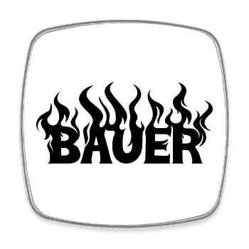 Bauer lodernde Flammen - Viereckiger Kühlschrankmagnet - Weiß - Vorne