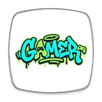 Gamer Graffiti Logo - Viereckiger Kühlschrankmagnet - Weiß - Vorne