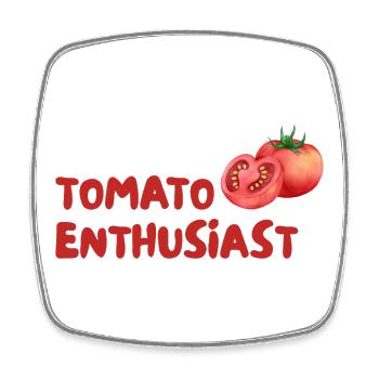 Tomato Enthusiast Graphic Tee - Viereckiger Kühlschrankmagnet - Weiß - Vorne