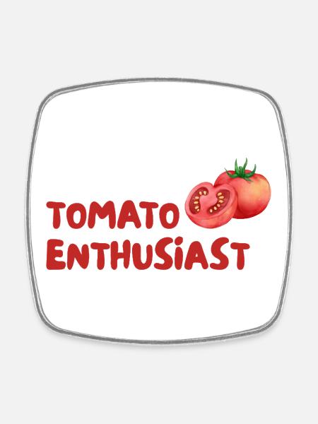 Tomato Enthusiast Graphic Tee - Square fridge magnet - white