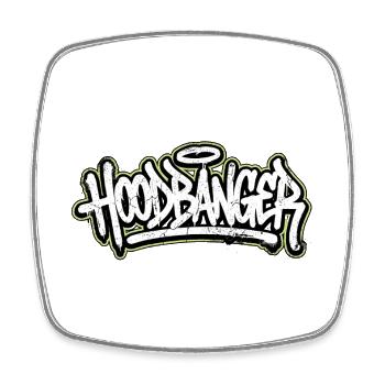 Hoodbanger Handwriting Graffiti - Square fridge magnet - white - Front