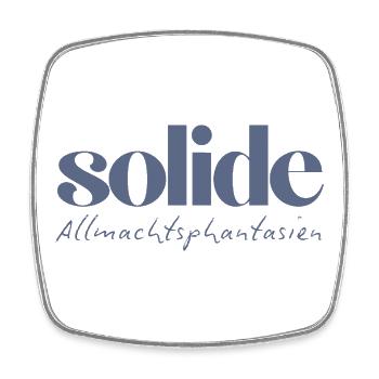 Solide Allmachtsphantasien – witzige Typographie - Viereckiger Kühlschrankmagnet - Weiß - Vorne
