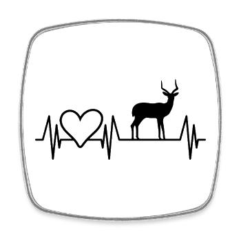 Antelope Heart Silhouette - Square fridge magnet - white - Front