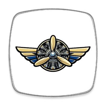 Vintage Fliegerpropeller Emblem - Viereckiger Kühlschrankmagnet - Weiß - Vorne