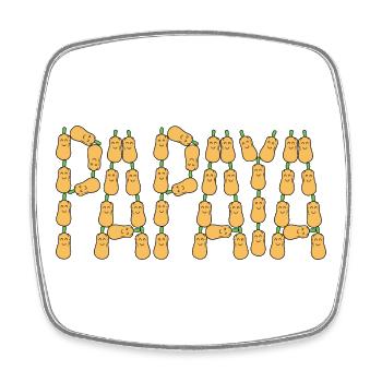 Papaya-Typografie - Viereckiger Kühlschrankmagnet - Weiß - Vorne
