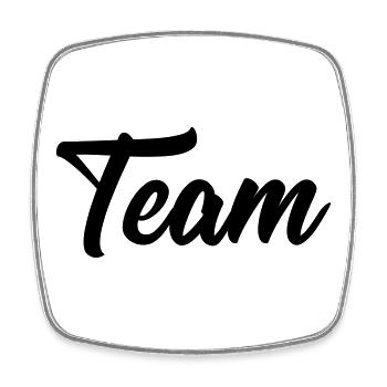 team - Viereckiger Kühlschrankmagnet - Weiß - Vorne