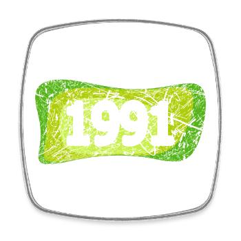 1991 - Square fridge magnet - white - Front