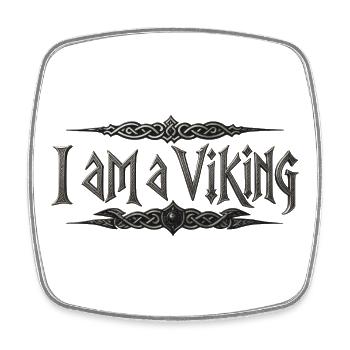 I Am A Viking – Celtic Knot Typography - Square fridge magnet - white - Front