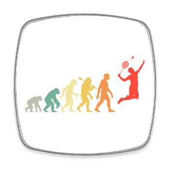 Badminton Evolution Badmintonspieler Smash Retro - Viereckiger Kühlschrankmagnet - Weiß - Vorne