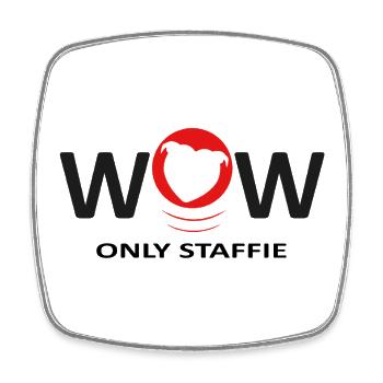 Staffies wow - 040 - Square fridge magnet - white - Front