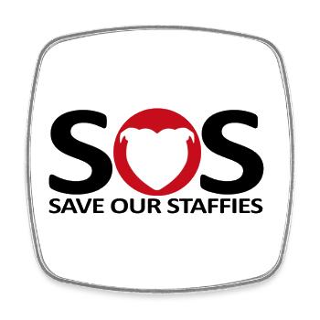 Sos staffies - 131 - Square fridge magnet - white - Front