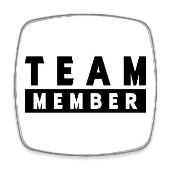 team_member- - Square fridge magnet - white - Front